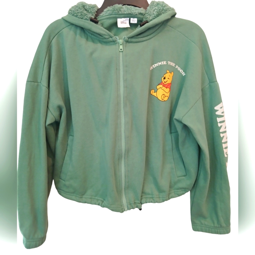 Disney Winnie The Pooh Hooded Zip Up Jacket, Size Medium.